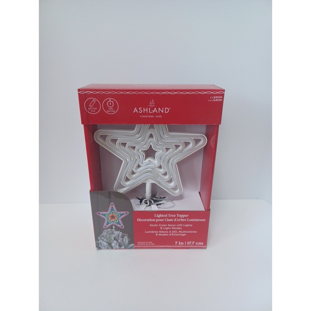 Ashland Lighted Tree Topper Multicolor LED‎ Lights 8 modes Christmas NEW